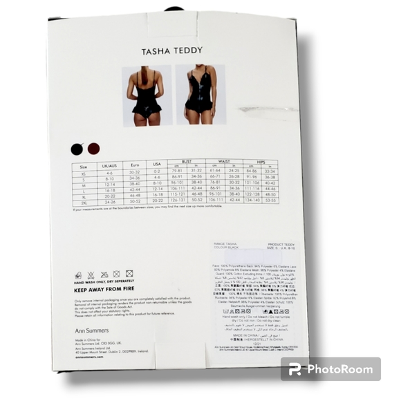 NWT Nordstrom Ann Summers Black Latex Tasha Teddy Size Small - Picture 8 of 8
